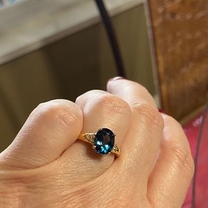 COPY - London blue Topaz, diamond gold ring, new …